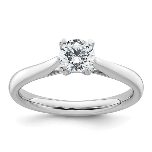 True Origin 14K White Gold 0.50 Carat Lab Grown Diamond VS+ F+ Complete Round Solitaire Ring
