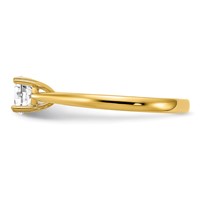 True Origin 14K Yellow Gold 0.50 Carat Lab Grown Diamond VS+ F+ Complete Round Solitaire Ring view 3