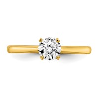 True Origin 14K Yellow Gold 0.50 Carat Lab Grown Diamond VS+ F+ Complete Round Solitaire Ring view 4