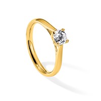 True Origin 14K Yellow Gold 0.33 Carat Lab Grown Diamond VS SI+ G+ Round Solitaire Engagement Ring view 3