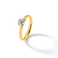 True Origin 14K Yellow Gold 0.33 Carat Lab Grown Diamond VS SI+ G+ Round Solitaire Engagement Ring view 4
