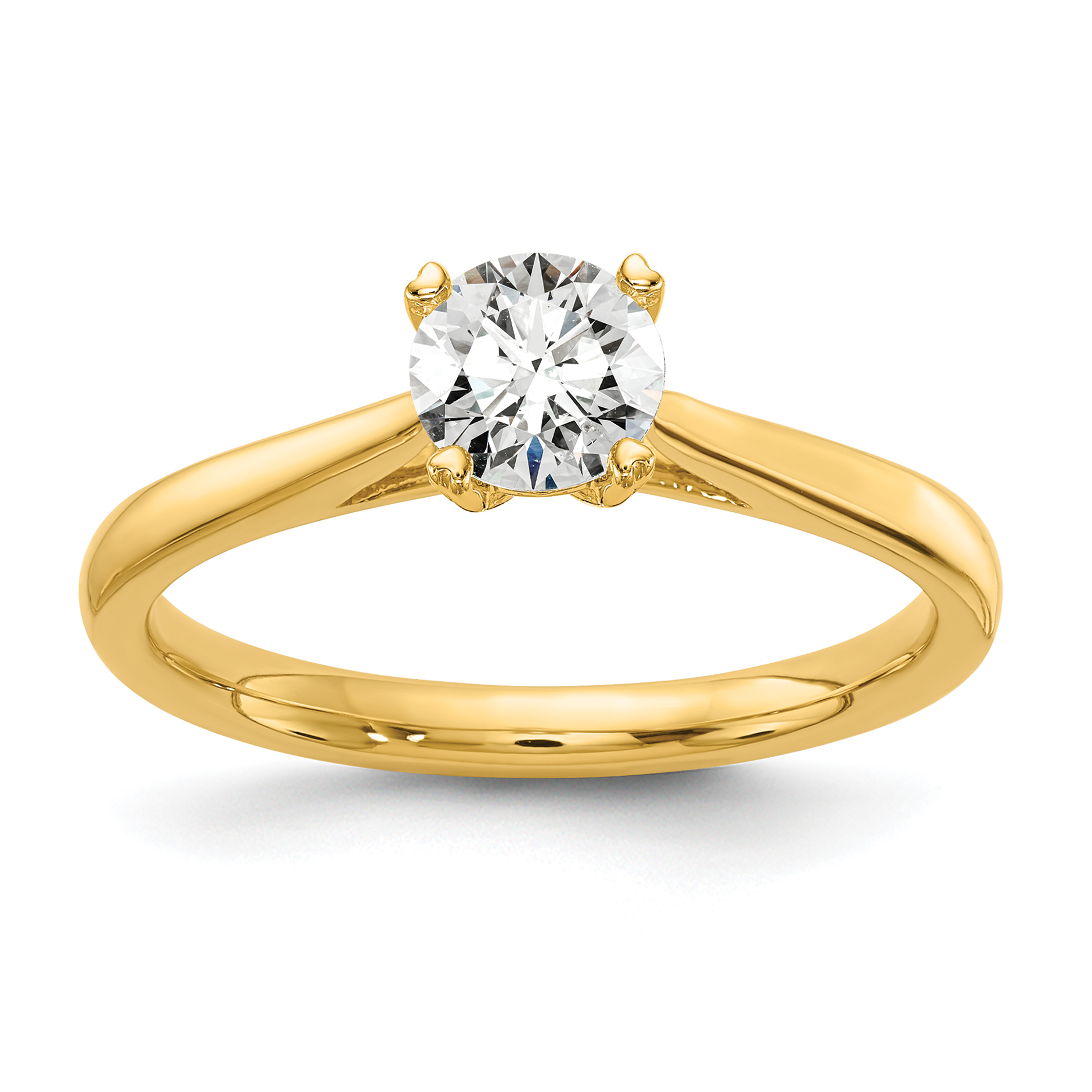 True Origin 14k 1/2 carat Lab Grown Diamond VS+ F+ Round Solitaire Engagement Ring (RM1930E-050-YLD)