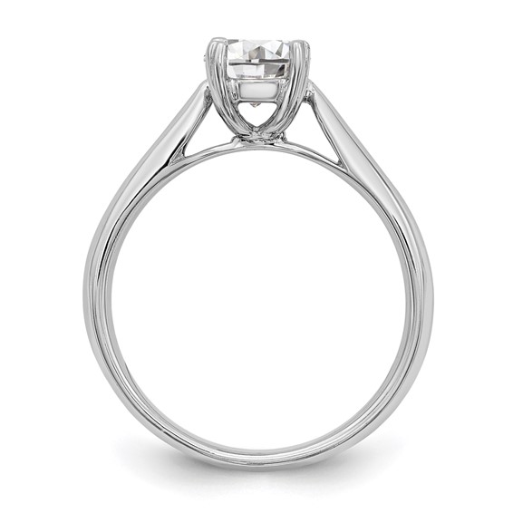 14k White Gold 1 carat (6.50 mm) 4-Prong Round Solitaire Engagement Ring Mounting