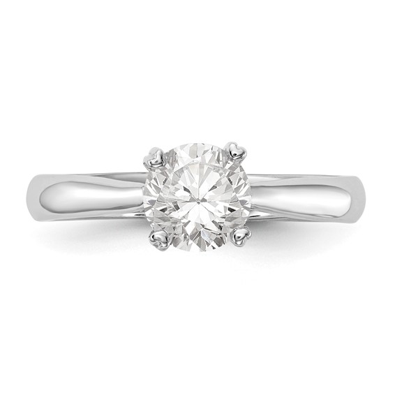 14k White Gold 1 carat (6.50 mm) 4-Prong Round Solitaire Engagement Ring Mounting