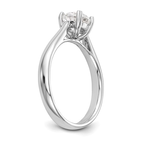 14k White Gold 1 carat (6.50 mm) 4-Prong Round Solitaire Engagement Ring Mounting
