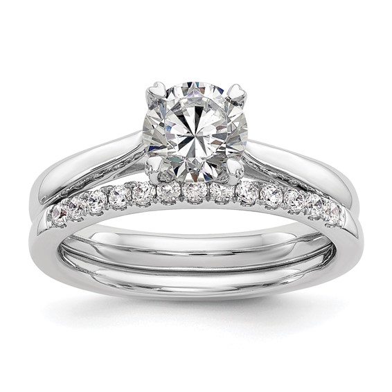 14k White Gold 1 carat (6.50 mm) 4-Prong Round Solitaire Engagement Ring Mounting