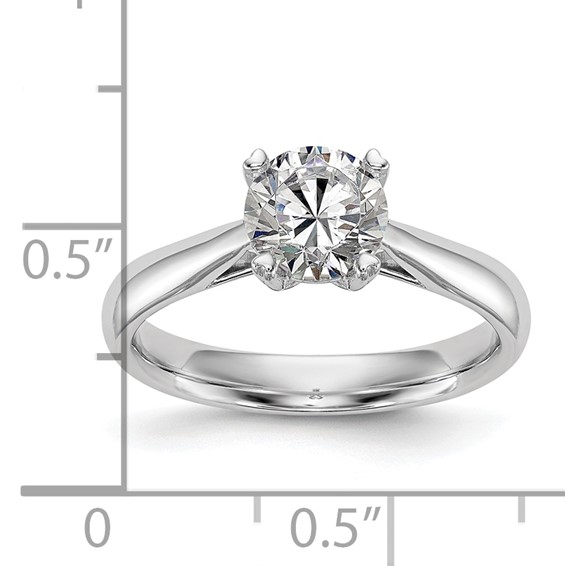 14k White Gold 1 carat (6.50 mm) 4-Prong Round Solitaire Engagement Ring Mounting