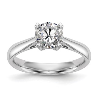 14k White Gold 1 carat (6.50 mm) 4-Prong Round Solitaire Engagement Ring Mounting