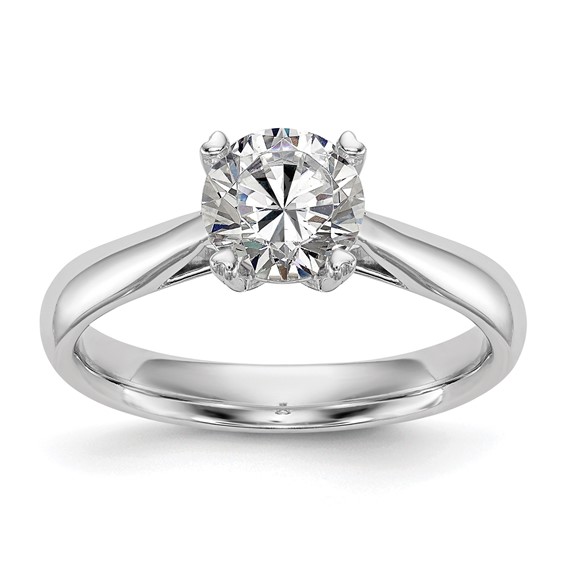 14k White Gold 1 carat (6.50 mm) 4-Prong Round Solitaire Engagement Ring Mounting
