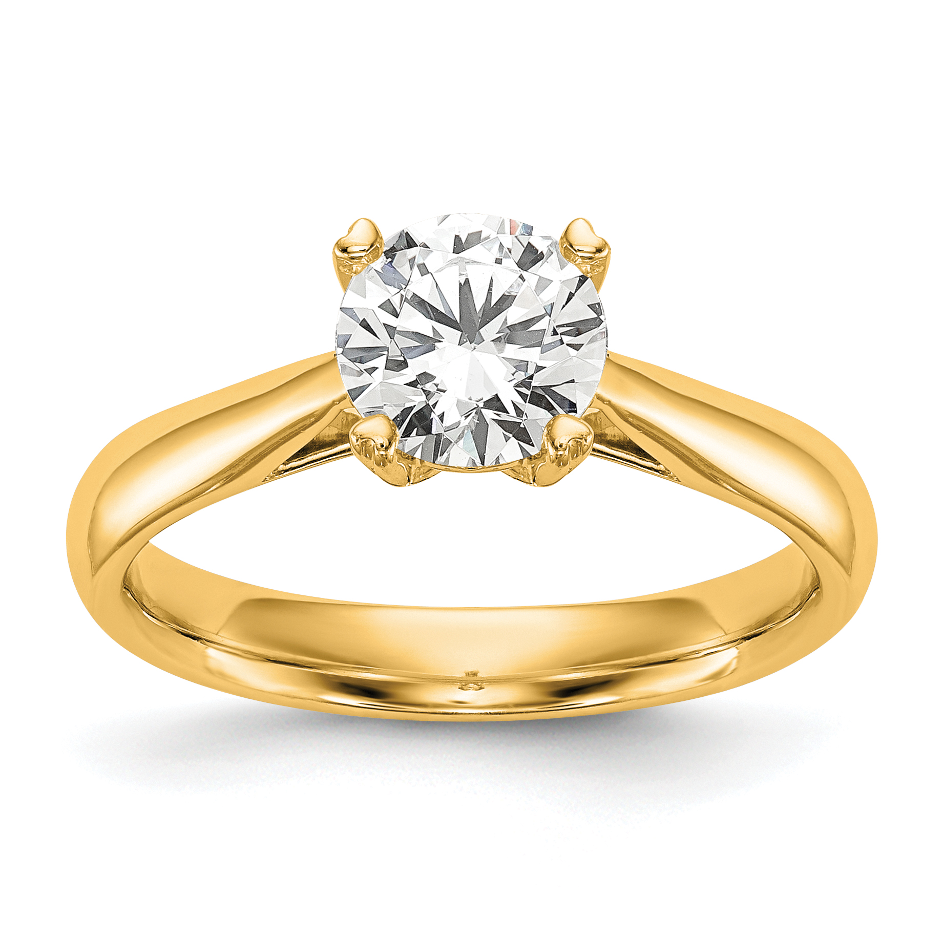 True Origin 14k 1 carat Certified Complete Lab Grown Diamond VS/SI+ G+ Round Solitaire Engagement Ring (RM1930E-100C-LG)