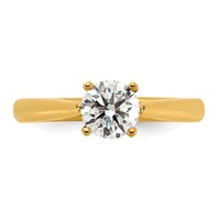 True Origin 14K Yellow Gold 1 Carat Lab Grown Diamond VS SI+ G+ Round Solitaire Engagement Ring view 4