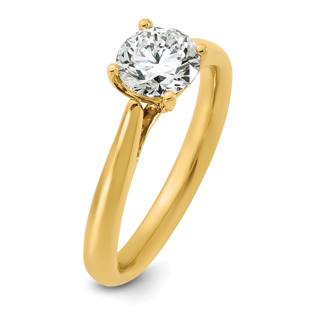 True Origin 14k 1 carat Lab Grown Diamond VS/SI+ G+ Round Solitaire Engagement Ring (RM1930E-100-YLG)