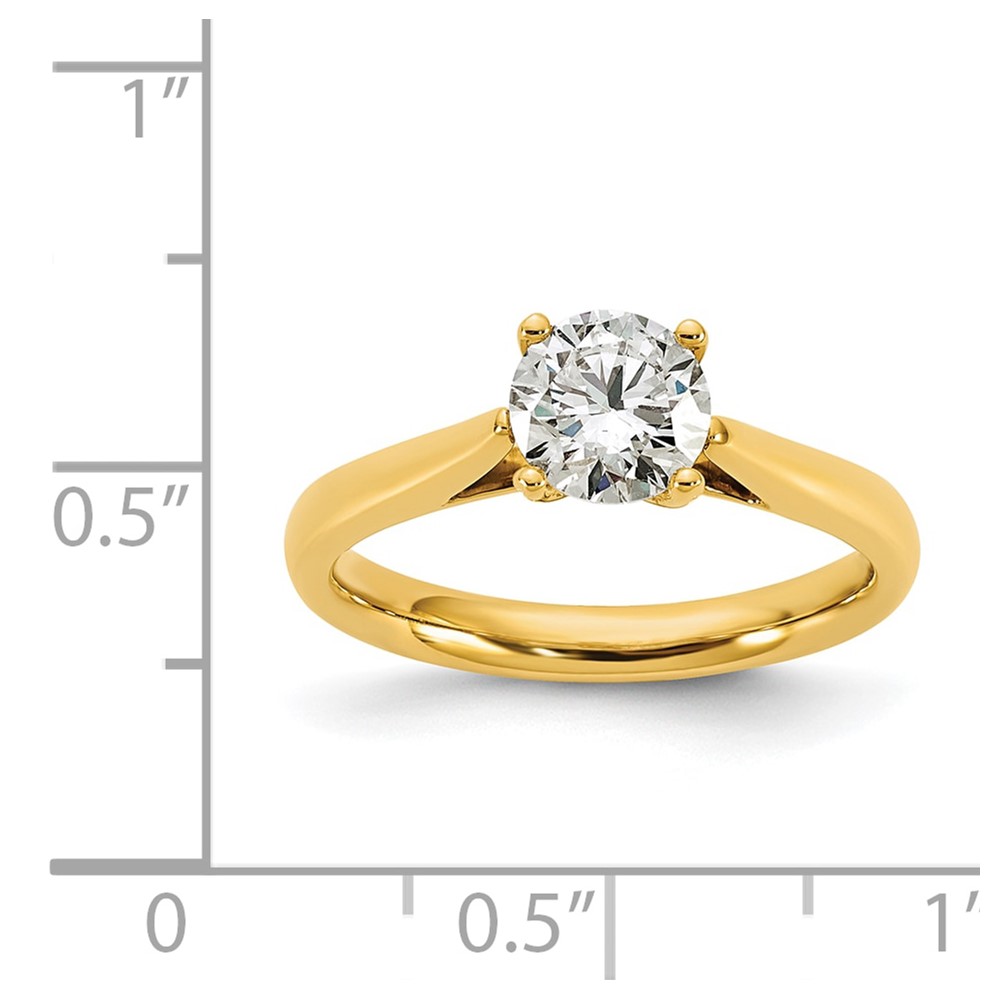 True Origin 14k 1 carat Lab Grown Diamond VS/SI+ G+ Round Solitaire Engagement Ring (RM1930E-100-YLG)