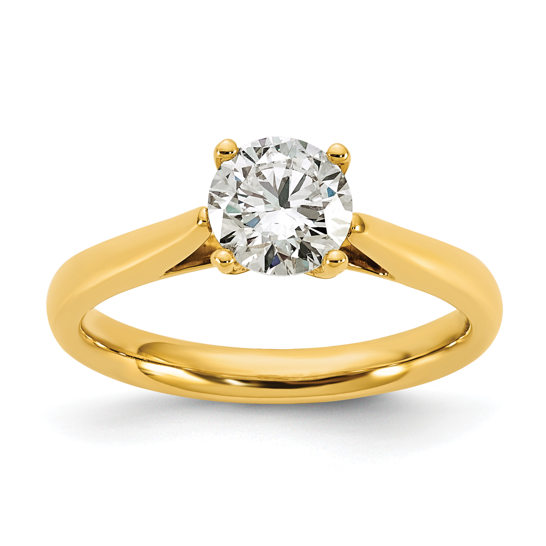 True Origin 14k 1 carat Lab Grown Diamond VS/SI+ G+ Round Solitaire Engagement Ring (RM1930E-100-YLG)