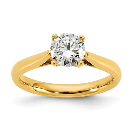 True Origin 14K Yellow Gold 1 Carat Lab Grown Diamond VS SI+ G+ Round Solitaire Engagement Ring