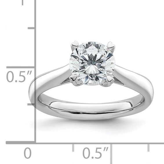 14k White Gold 1.5 carat (7.50 mm) 4-Prong Round Solitaire Engagement Ring Mounting