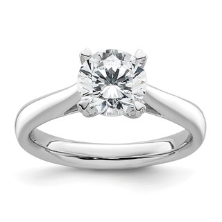 14k White Gold 1.5 carat (7.50 mm) 4-Prong Round Solitaire Engagement Ring Mounting