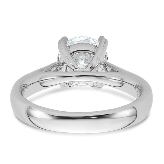 14k White Gold 2 carat (8.20 mm) 4-Prong Round Solitaire Engagement Ring Mounting