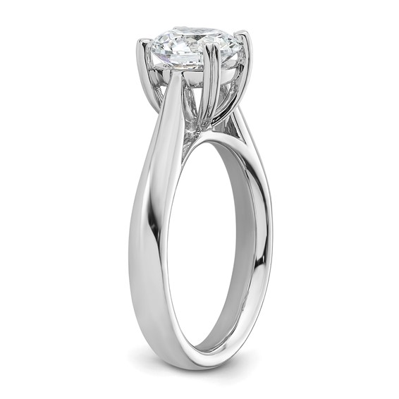 14k White Gold 2 carat (8.20 mm) 4-Prong Round Solitaire Engagement Ring Mounting