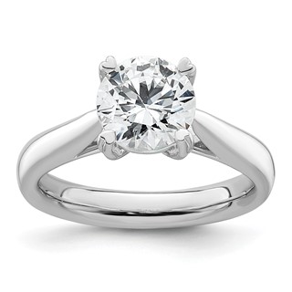 14k White Gold 2 carat (8.20 mm) 4-Prong Round Solitaire Engagement Ring Mounting