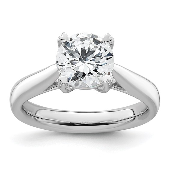 14k White Gold 2 carat (8.20 mm) 4-Prong Round Solitaire Engagement Ring Mounting