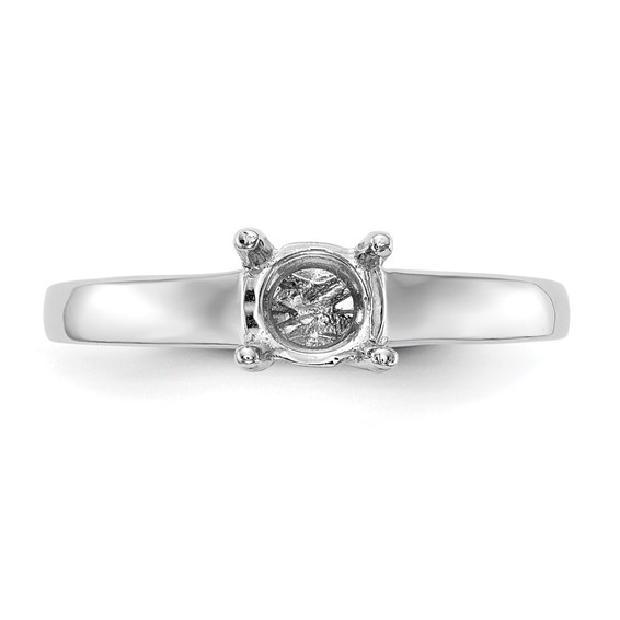 14k White Gold 1 carat (6.50 mm) 4-Prong Round Solitaire Engagement Ring Mounting
