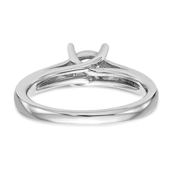 14k White Gold 1 carat (6.50 mm) 4-Prong Round Solitaire Engagement Ring Mounting