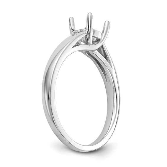14k White Gold 1 carat (6.50 mm) 4-Prong Round Solitaire Engagement Ring Mounting