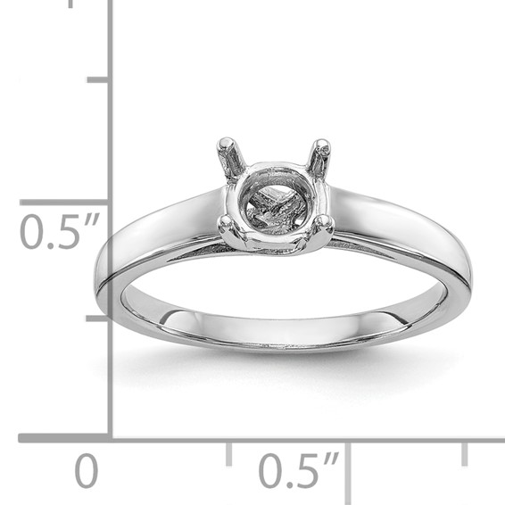 14k White Gold 1 carat (6.50 mm) 4-Prong Round Solitaire Engagement Ring Mounting