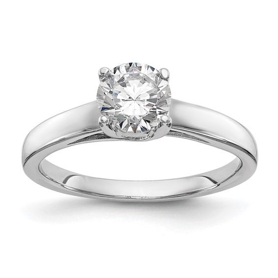 14k White Gold 1 carat (6.50 mm) 4-Prong Round Solitaire Engagement Ring Mounting