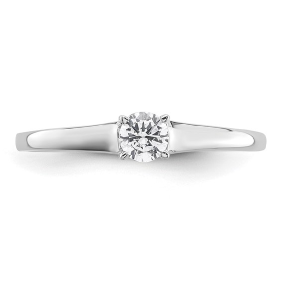 14k White Gold 1/4 carat (4.10 mm) 4-Prong Round Solitaire Engagement Ring Mounting