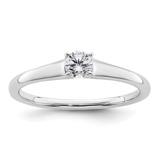 14k White Gold 1/4 carat (4.10 mm) 4-Prong Round Solitaire Engagement Ring Mounting