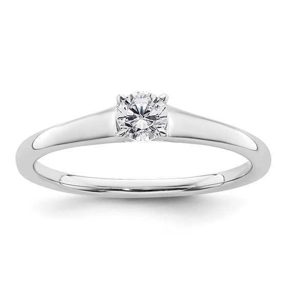 14k White Gold 1/4 carat (4.10 mm) 4-Prong Round Solitaire Engagement Ring Mounting