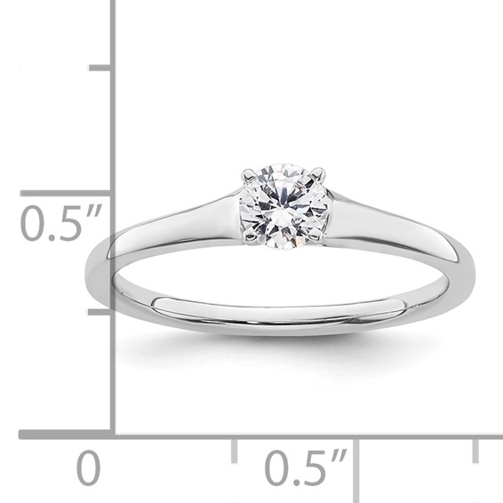 14k White Gold 1/3 carat (4.50 mm) 4-Prong Round Solitaire Engagement Ring Mounting