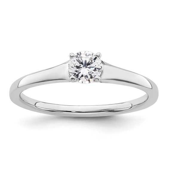 14k White Gold 1/3 carat (4.50 mm) 4-Prong Round Solitaire Engagement Ring Mounting