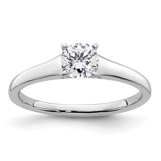 14k White Gold 1/2 carat (5.20 mm) 4-Prong Round Solitaire Engagement Ring Mounting