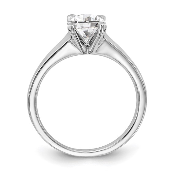 14k White Gold 1 carat (6.50 mm) 4-Prong Round Solitaire Engagement Ring Mounting
