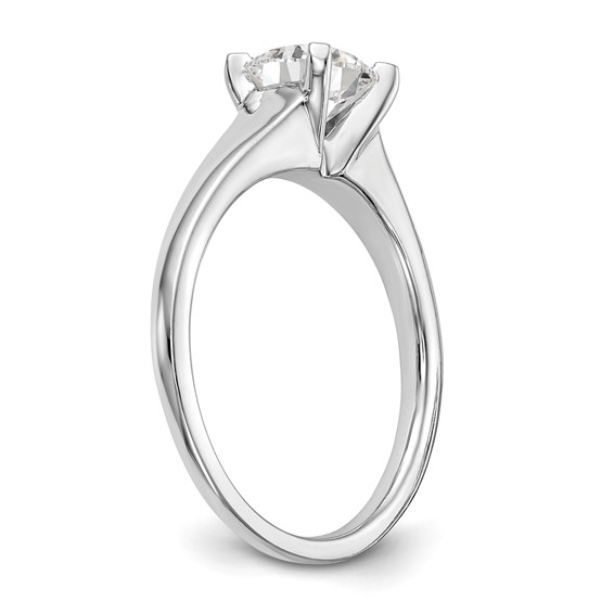 14k White Gold 1 carat (6.50 mm) 4-Prong Round Solitaire Engagement Ring Mounting