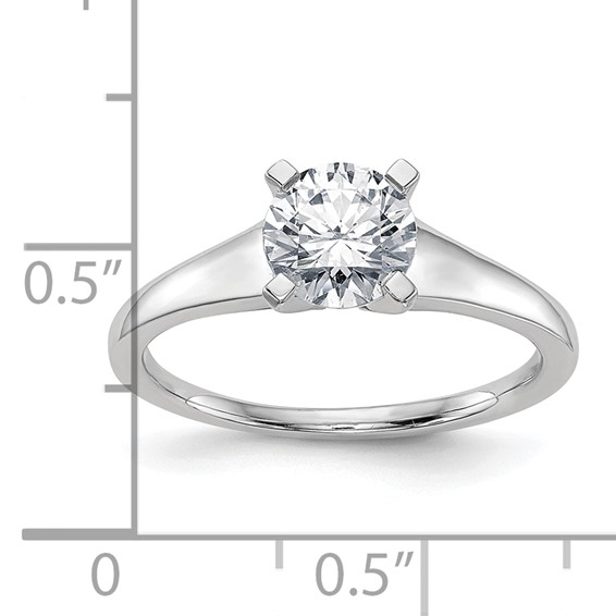 14k White Gold 1 carat (6.50 mm) 4-Prong Round Solitaire Engagement Ring Mounting