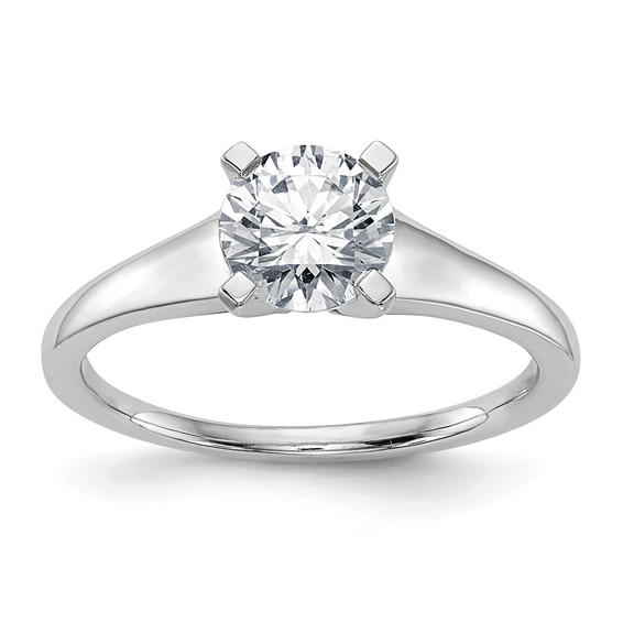 14k White Gold 1 carat (6.50 mm) 4-Prong Round Solitaire Engagement Ring Mounting