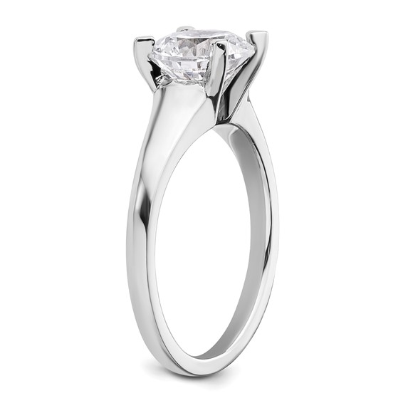 14k White Gold 2 carat (8.20 mm) 4-Prong Round Solitaire Engagement Ring Mounting