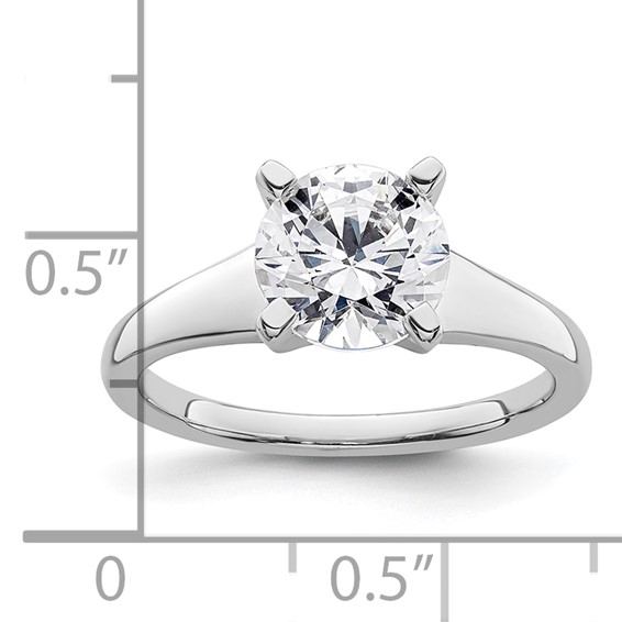 14k White Gold 2 carat (8.20 mm) 4-Prong Round Solitaire Engagement Ring Mounting