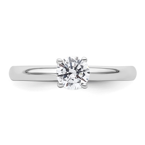 14k White Gold 1/2 carat (5.20 mm) 4-Prong Round Solitaire Engagement Ring Mounting