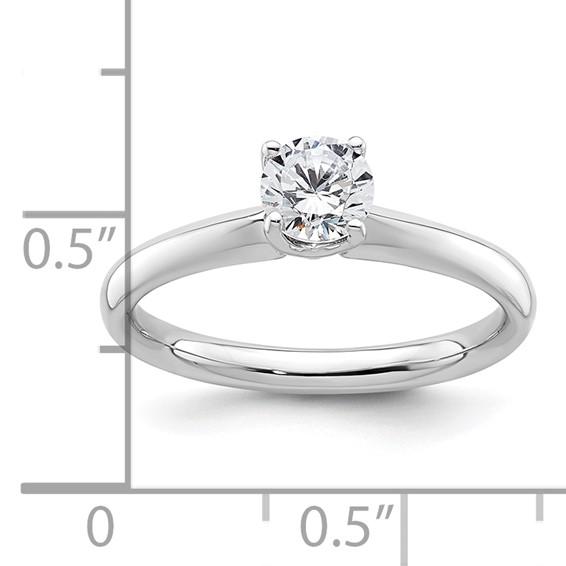 14k White Gold 1/2 carat (5.20 mm) 4-Prong Round Solitaire Engagement Ring Mounting