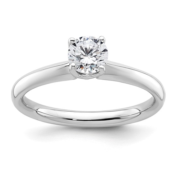 14k White Gold 1/2 carat (5.20 mm) 4-Prong Round Solitaire Engagement Ring Mounting