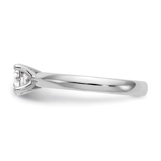 14k White Gold 1 carat (6.50 mm) 4-Prong Round Solitaire Engagement Ring Mounting