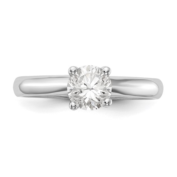14k White Gold 1 carat (6.50 mm) 4-Prong Round Solitaire Engagement Ring Mounting
