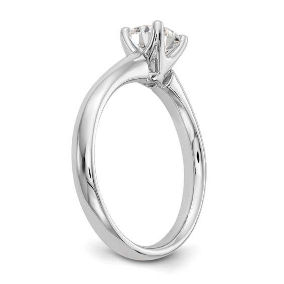 14k White Gold 1 carat (6.50 mm) 4-Prong Round Solitaire Engagement Ring Mounting