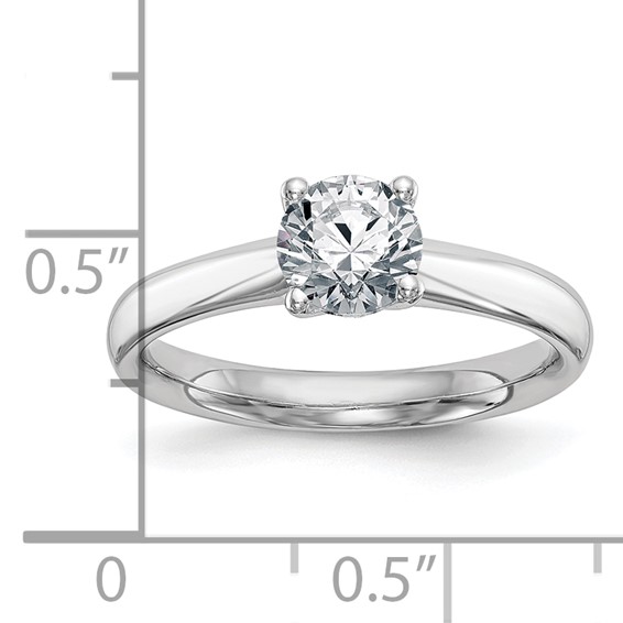 14k White Gold 1 carat (6.50 mm) 4-Prong Round Solitaire Engagement Ring Mounting
