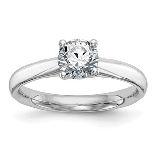 14k White Gold 1 carat (6.50 mm) 4-Prong Round Solitaire Engagement Ring Mounting
